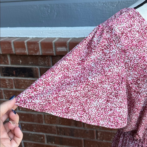 REBECCA MINKOFF Sorcha Printed Flutter-sleeve Dress In Pink Multi Women's Size M - Picture 3 of 10